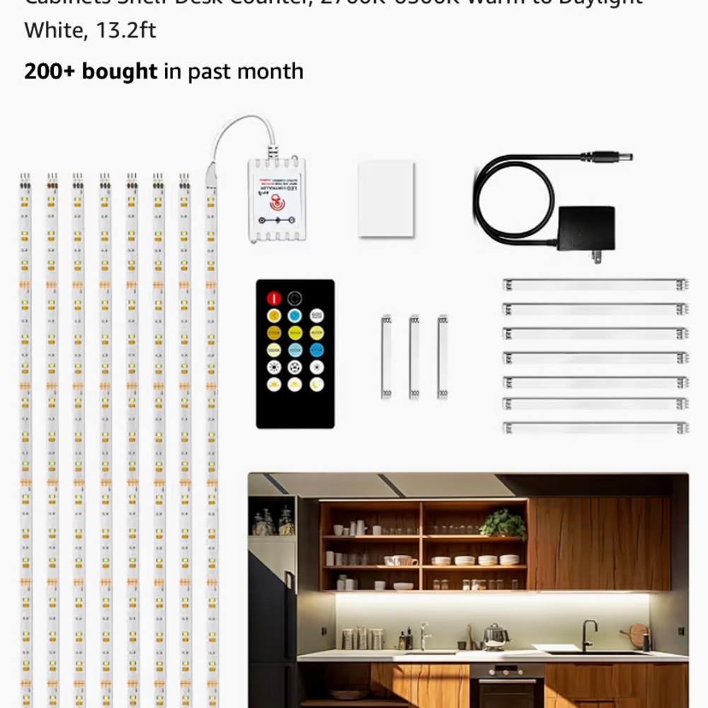 LED Strip Light Kit with Remote under cabinet lighting w/ remote